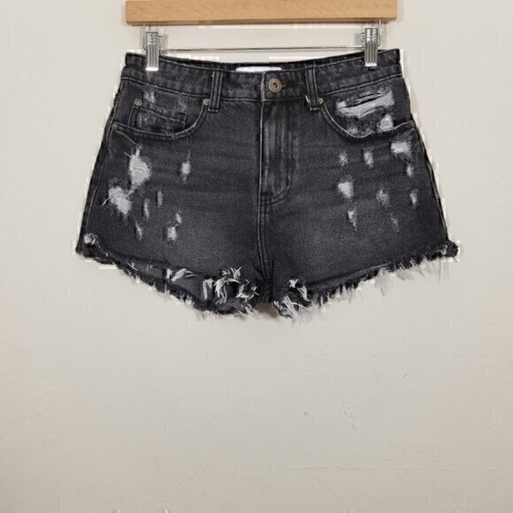 Pistola Distressed Jean Shorts‎ Black Size 26